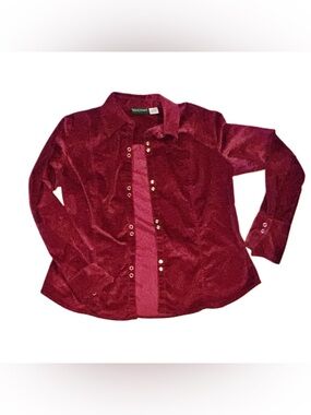 Harve Benard Red Corduroy Button Up Shirt